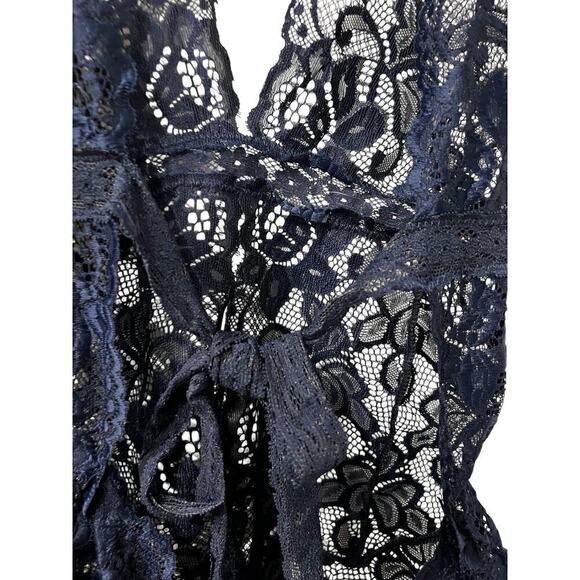 Adome Woman’s NAVY Blue Sheer Babydoll Lace Teddy. Blue not Black NWT Size XL - Picture 9 of 13